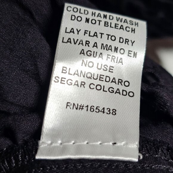 Aemi +‎ Co Peplum Black Eyelet Cotton Blouse with Puff Sleeves Womens L - Picture 7 of 11